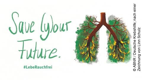 Plakat zum Weltnichtrauchertag 2022: Baum in Form einer Lunge