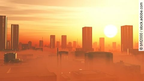 Hitze, Smog, Stadt, Klimawandel