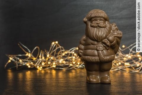 Weihnachtsmann, Schokolade, Weihnachten, Lichterkette