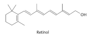 Strukturformel von all-trans-Retinol.